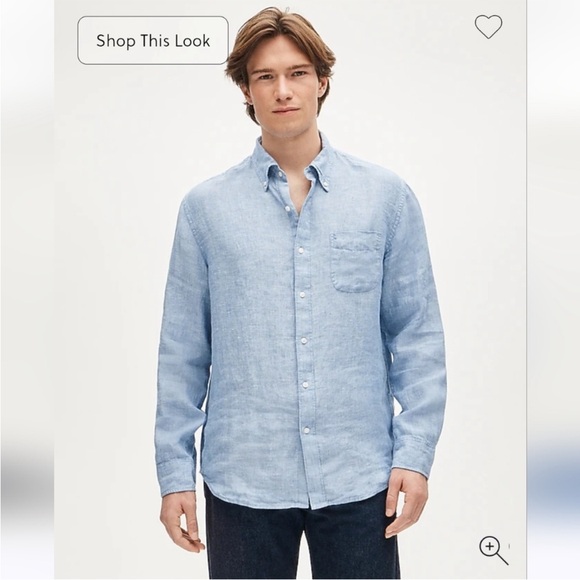 J. Crew Men's Baird McNutt Irish Linen Shirt Blue Size L NWOT - Picture 3 of 13